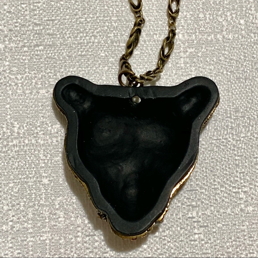 Rhinestone Encrusted Leopard Necklace - Picture 5 of 7